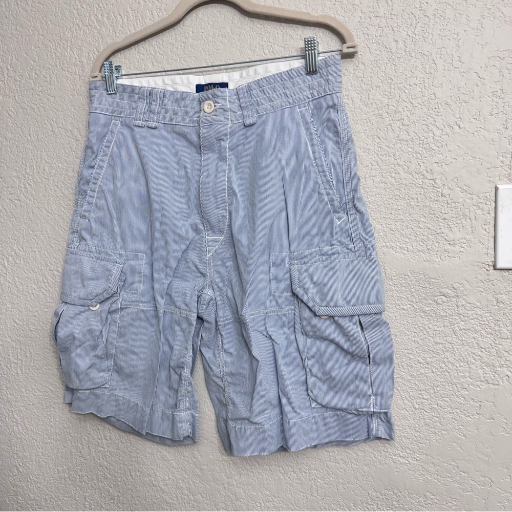 Polo Ralph Lauren Railroad Stripe Cargo Shorts Men’s 31 Blue - Picture 2 of 6